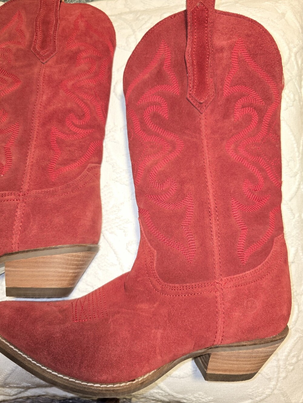 dingo Red Suede Western Stitch-Detail Boots - Picture 5 of 5